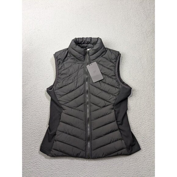 Fabletics Lightweight Adventure Vest Womens Medium Stretch Puffer Zip Black - Picture 1 of 14